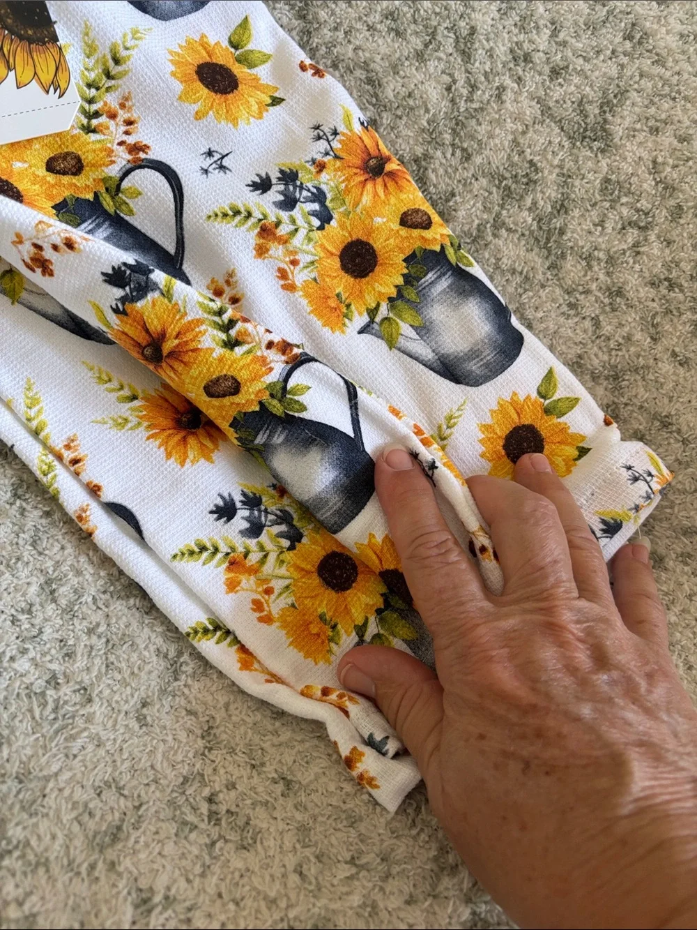 Harvest Sunflower Bouquet Kitchen Towels Set of 2 NWT Cotton 18x28”